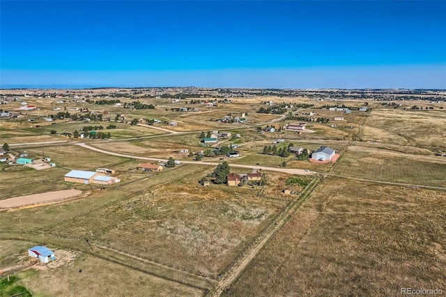 bird's eye view with a rural view