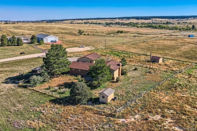 aerial view with a rural view