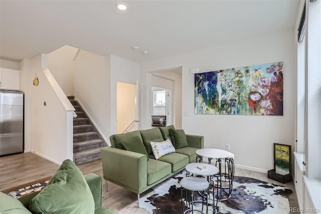 living room featuring hardwood / wood-style flooring