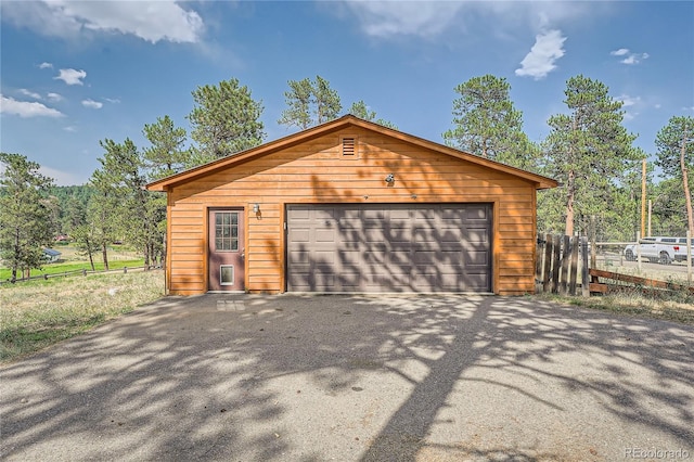 view of garage