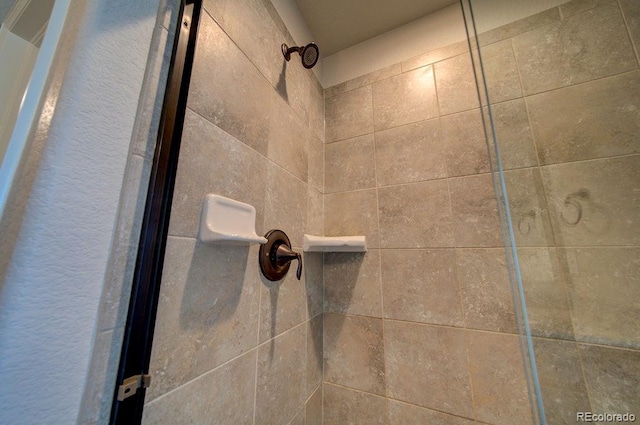 interior details with tiled shower