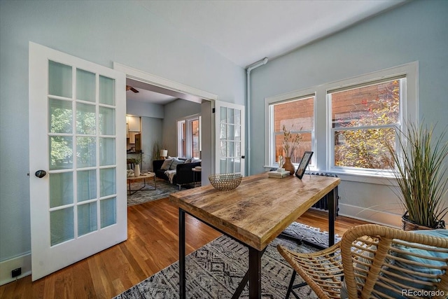 office featuring hardwood / wood-style floors