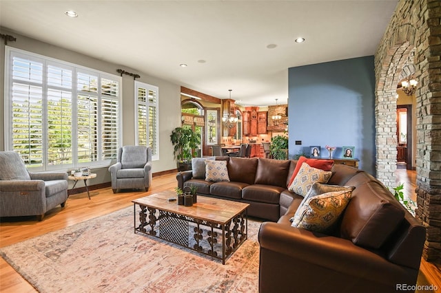 living room featuring hardwood / wood-style flooring