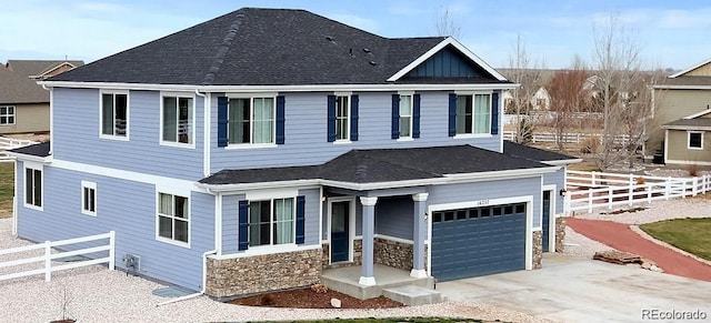 view of front facade with a garage