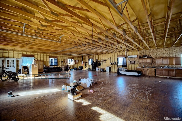 misc room with hardwood / wood-style flooring