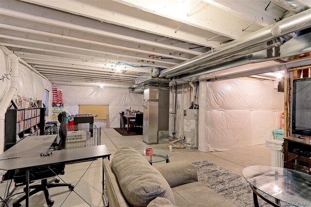 9448 Richfield St, Commerce City, CO 80022 - unfinished below grade area with gas water heater and heating unit
