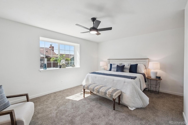 3855 S Monaco St Unit 182, Denver, CO 80237 - bedroom featuring carpet flooring, baseboards, and ceiling fan