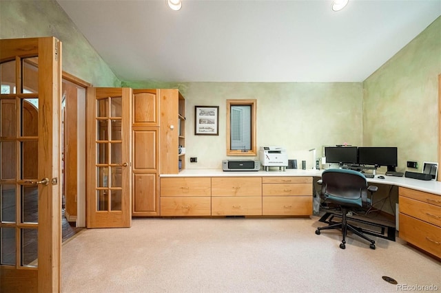 1426 Rembrandt Rd, Boulder, CO 80302 - home office featuring light colored carpet and lofted ceiling