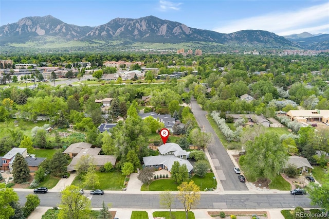 831 Crescent Dr, Boulder, CO 80303 - aerial perspective of suburban area featuring a mountain backdrop