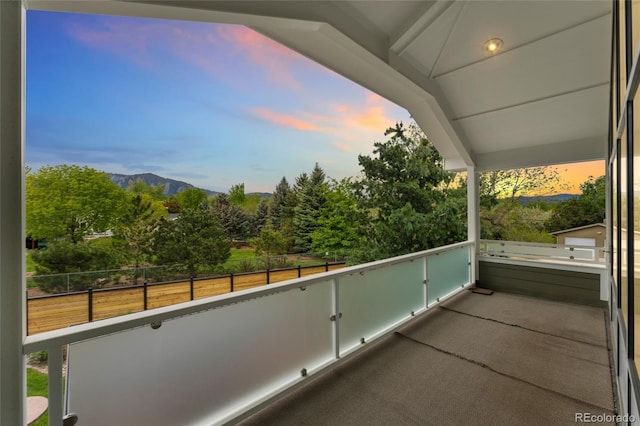 831 Crescent Dr, Boulder, CO 80303 - balcony at dusk with a mountain view