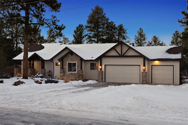 view of front of home featuring a garage