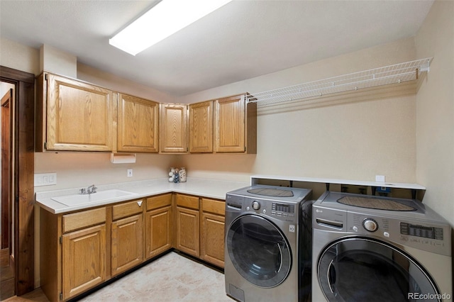 34 Amaranth Dr, Littleton, CO 80127 - laundry area featuring a sink, independent washer and dryer, and cabinet space