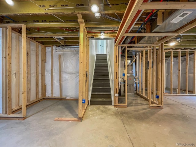 1826 Sunshine Ave, Longmont, CO 80504 - unfinished basement featuring stairway and heating unit