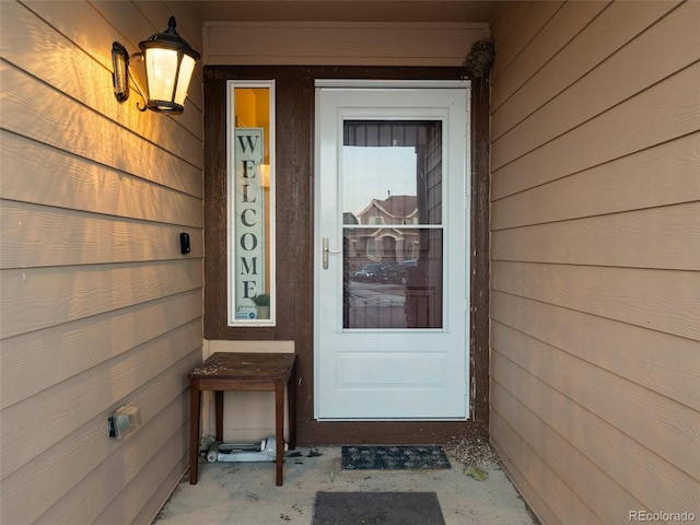 view of doorway to property