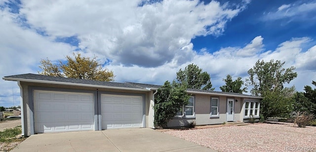 401 Gateway Ave, Fort Morgan, CO 80701 - single story home featuring stucco siding, a garage, and driveway