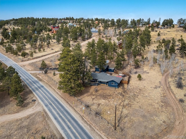 bird's eye view with a rural view