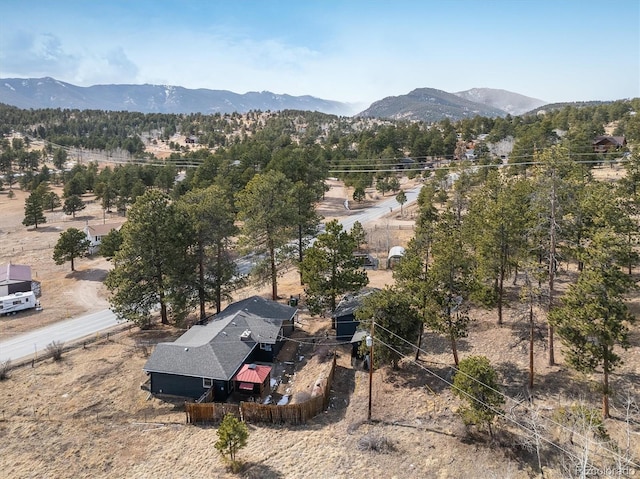 aerial view with a mountain view