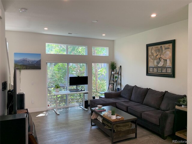 2865 W 24th Ave, Denver, CO 80211 - living area featuring recessed lighting and wood finished floors