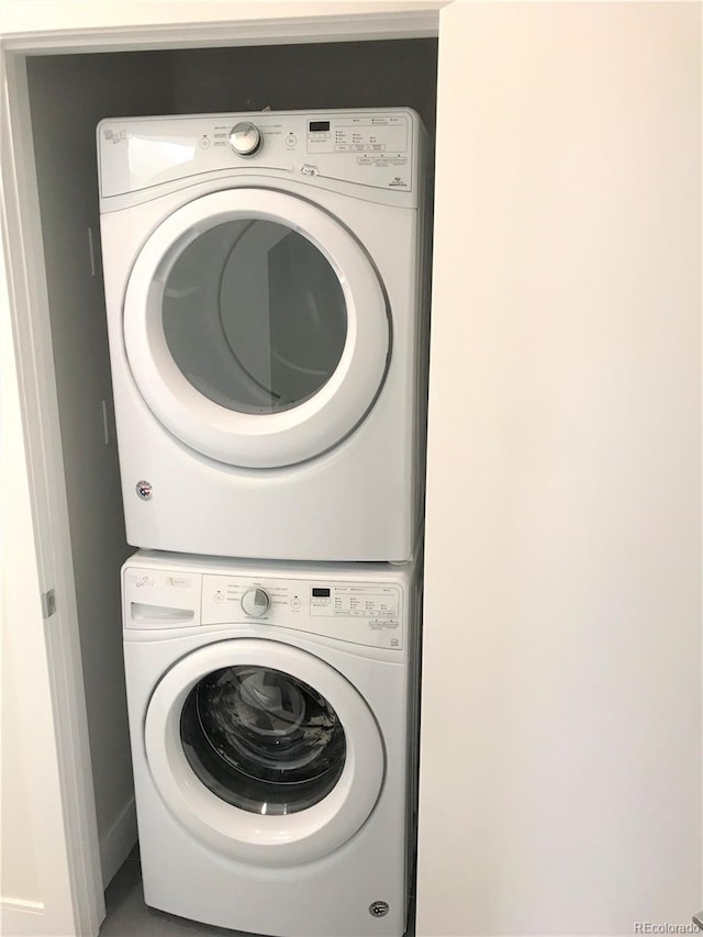 2865 W 24th Ave, Denver, CO 80211 - laundry room with estacked washer and dryer
