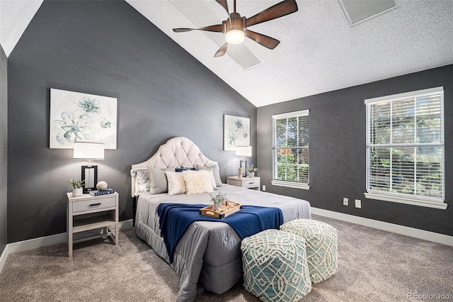 2882 W Long Cir Unit H, Littleton, CO 80120 - carpeted bedroom featuring vaulted ceiling and a ceiling fan