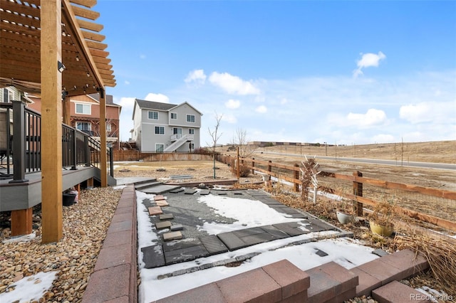 view of yard featuring a deck