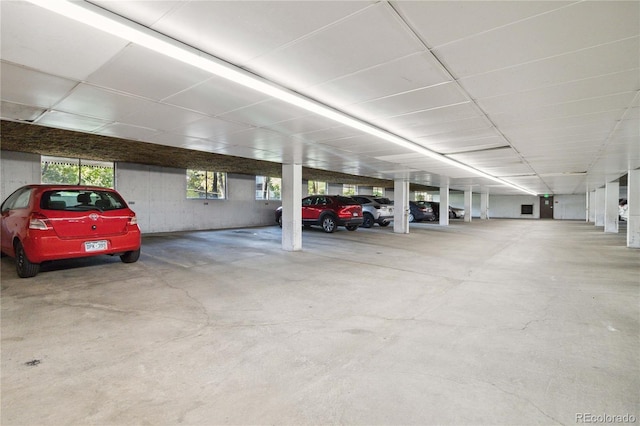view of parking garage