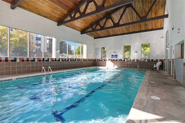 view of pool with ceiling fan