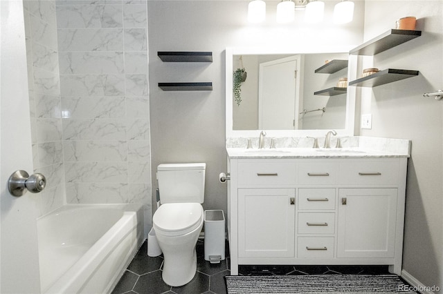 1699 S Trenton St Unit 69, Denver, CO 80231 - bathroom with double vanity and shower / bathtub combination