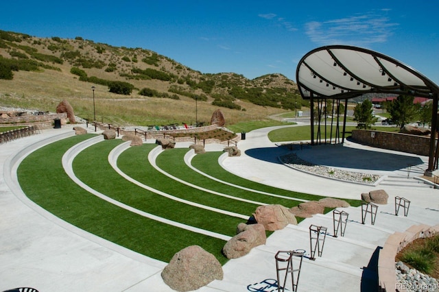 4488 Larksong Pl, Castle Rock, CO 80109 - view of home's community with a mountain view and a gazebo