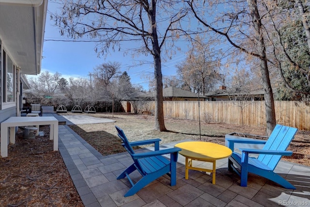 view of patio with a fenced backyard