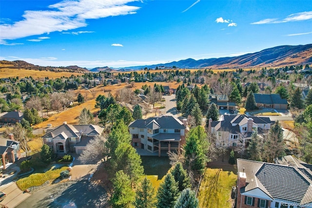 bird's eye view with a residential view and a mountain view