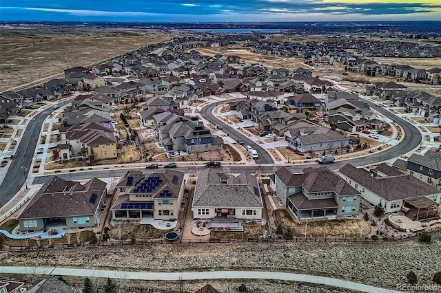 drone / aerial view with a residential view