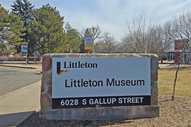 view of community sign