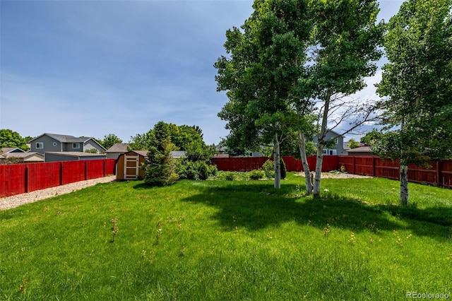 903 Cameron Dr, Severance, CO 80550 - fenced backyard featuring a storage shed