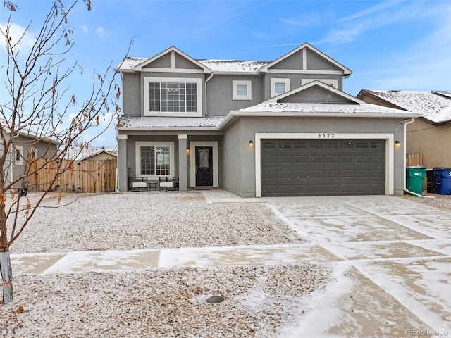 view of front of home with a garage