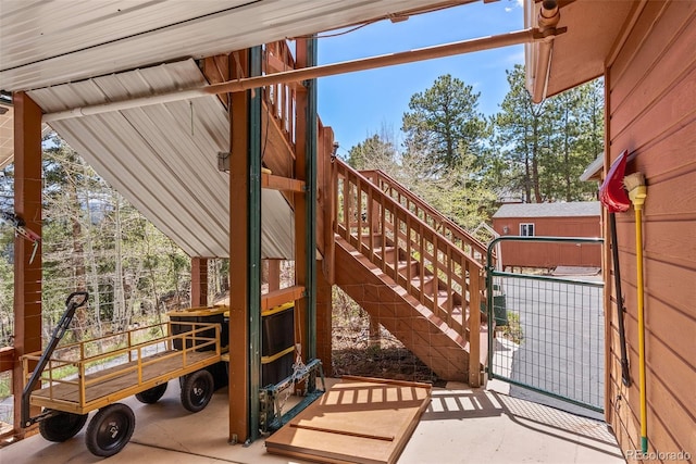 29 Cedar Ln, Bailey, CO 80421 - view of patio / terrace featuring stairs