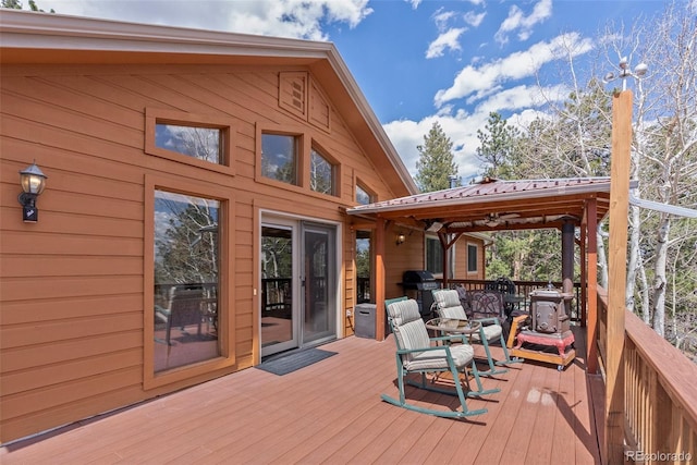 29 Cedar Ln, Bailey, CO 80421 - wooden terrace with grilling area