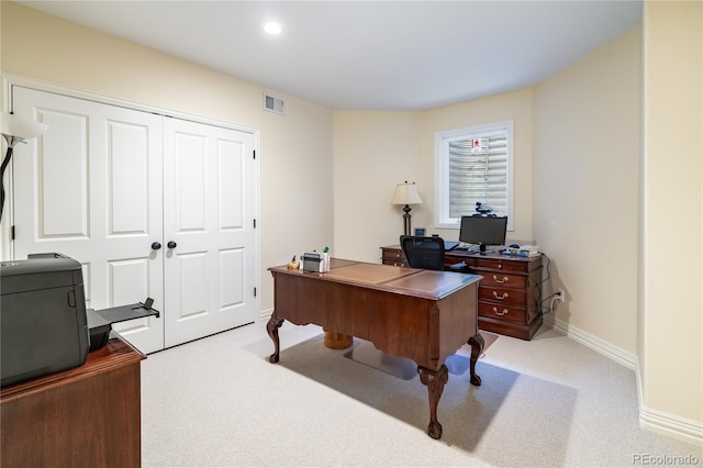 view of carpeted office