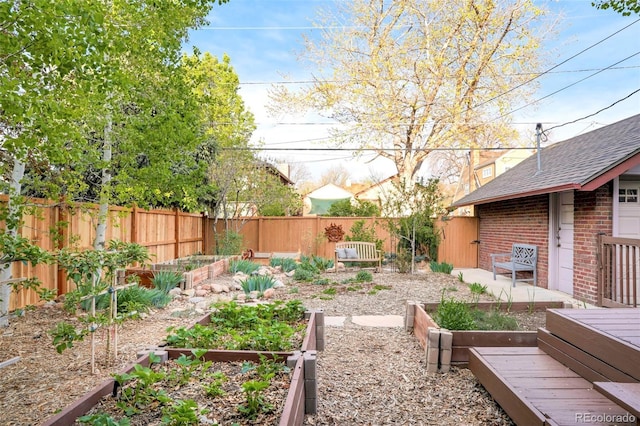 730 Cook St, Denver, CO 80206 - view of yard featuring a garden and a fenced backyard