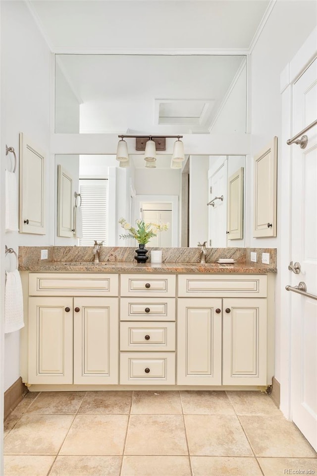 730 Cook St, Denver, CO 80206 - bathroom with double vanity and baseboards