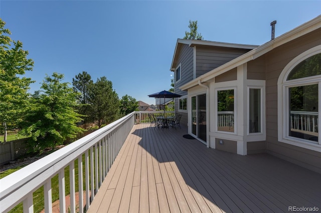 1881 Alma Ln, Superior, CO 80027 - wooden terrace featuring outdoor dining area