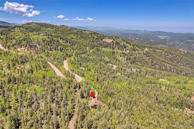 11333 Conifer Mountain Rd, Conifer, CO 80433 - drone / aerial view of a heavily wooded area and mountains