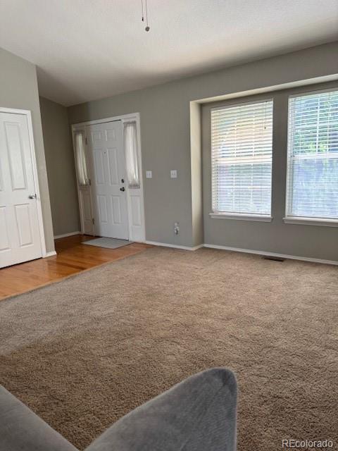 5201 E 127th Dr, Thornton, CO 80241 - entryway featuring carpet flooring and wood finished floors