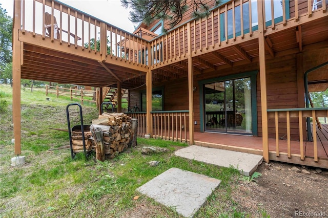 917 Bluebird Ln, Bailey, CO 80421 - view of yard with a wooden deck