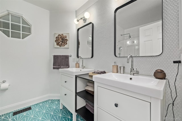1588 W 111th Ave, Northglenn, CO 80234 - bathroom with two vanities and tiled shower