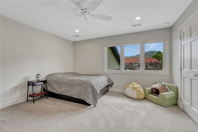 1915 Hunters Point Ln, Colorado Springs, CO 80919 - carpeted bedroom featuring recessed lighting and ceiling fan