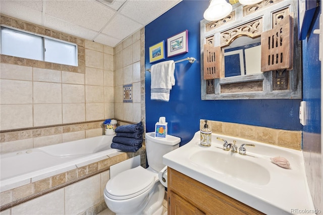 1069 Crestmoor Dr, Boulder, CO 80303 - full bath featuring toilet, vanity, and a paneled ceiling