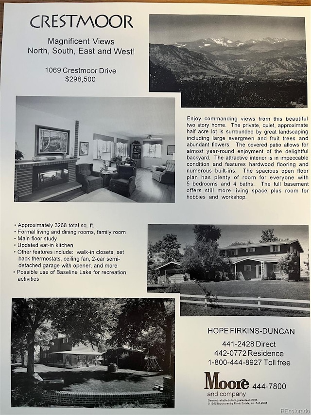 1069 Crestmoor Dr, Boulder, CO 80303 - view of marketing collateral with multiple images