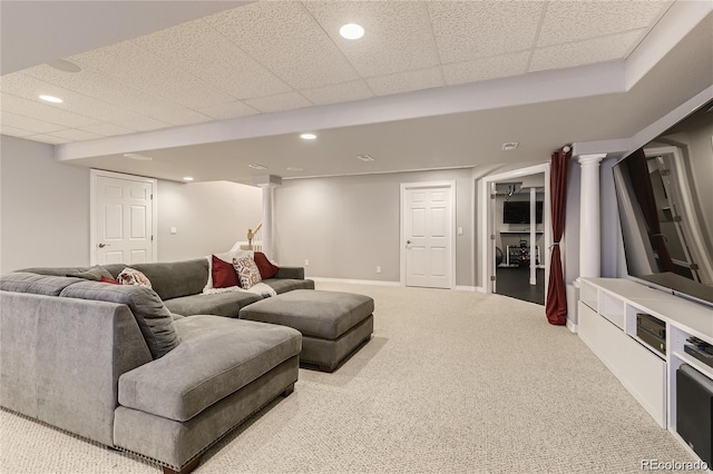 6254 S Riviera Ct, Aurora, CO 80016 - living area with carpet and recessed lighting