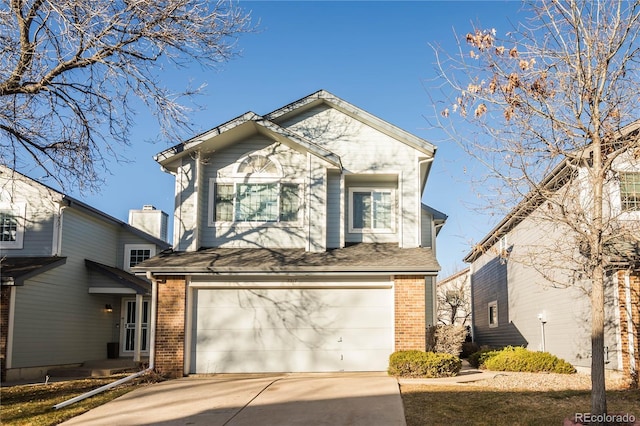 view of property with a garage